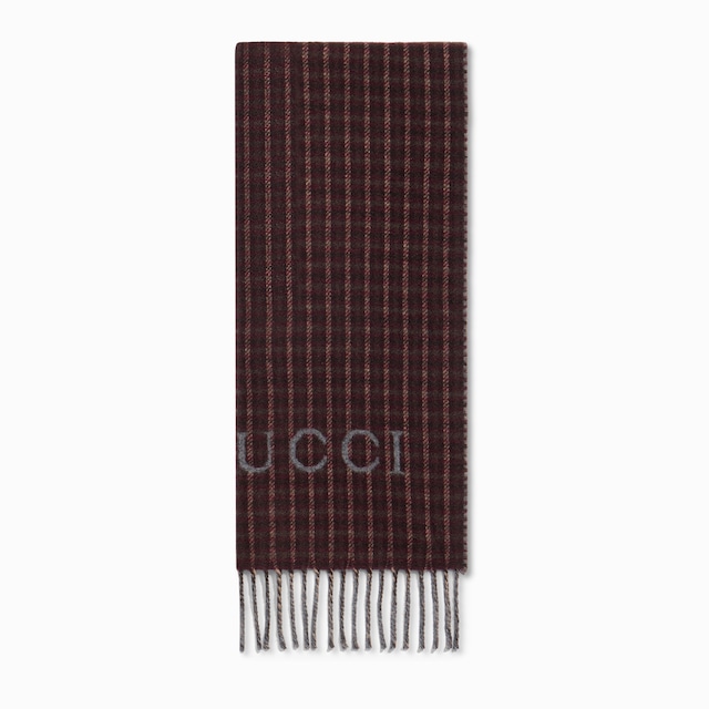 Tartan cashmere wool scarf