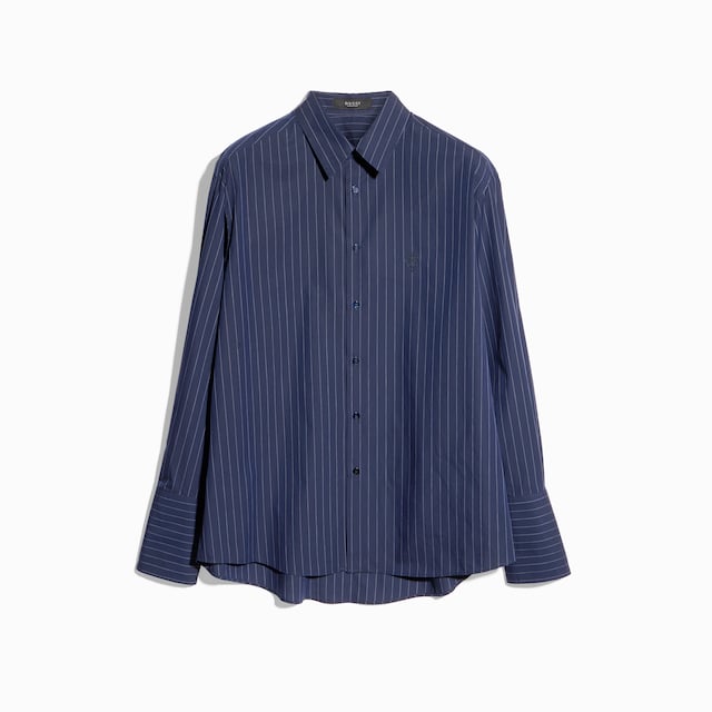 Camisa de popelina de algodón con rayas