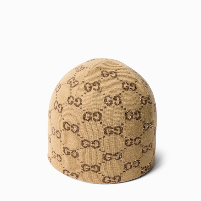 Mütze aus GG Wolle Viskose Lamé Jacquard