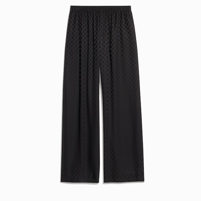Pantalón informal de jacquard de seda con GG