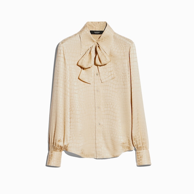 Chemise en crêpe de satin en soie imprimée