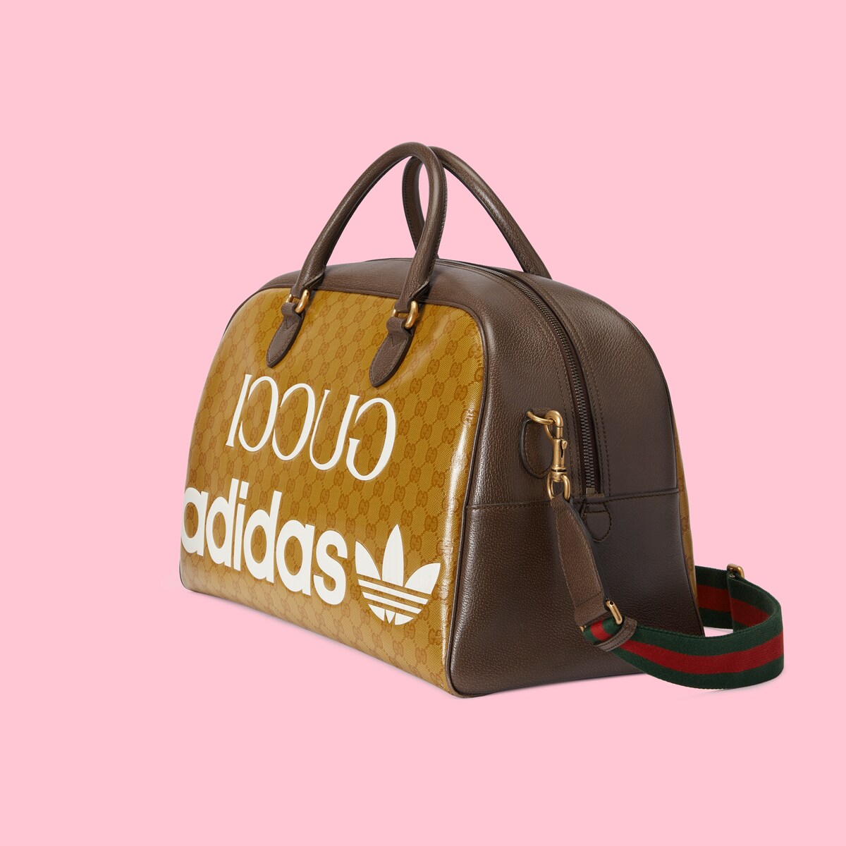 adidas x Gucci large duffle bag in beige and brown Cystal canvas