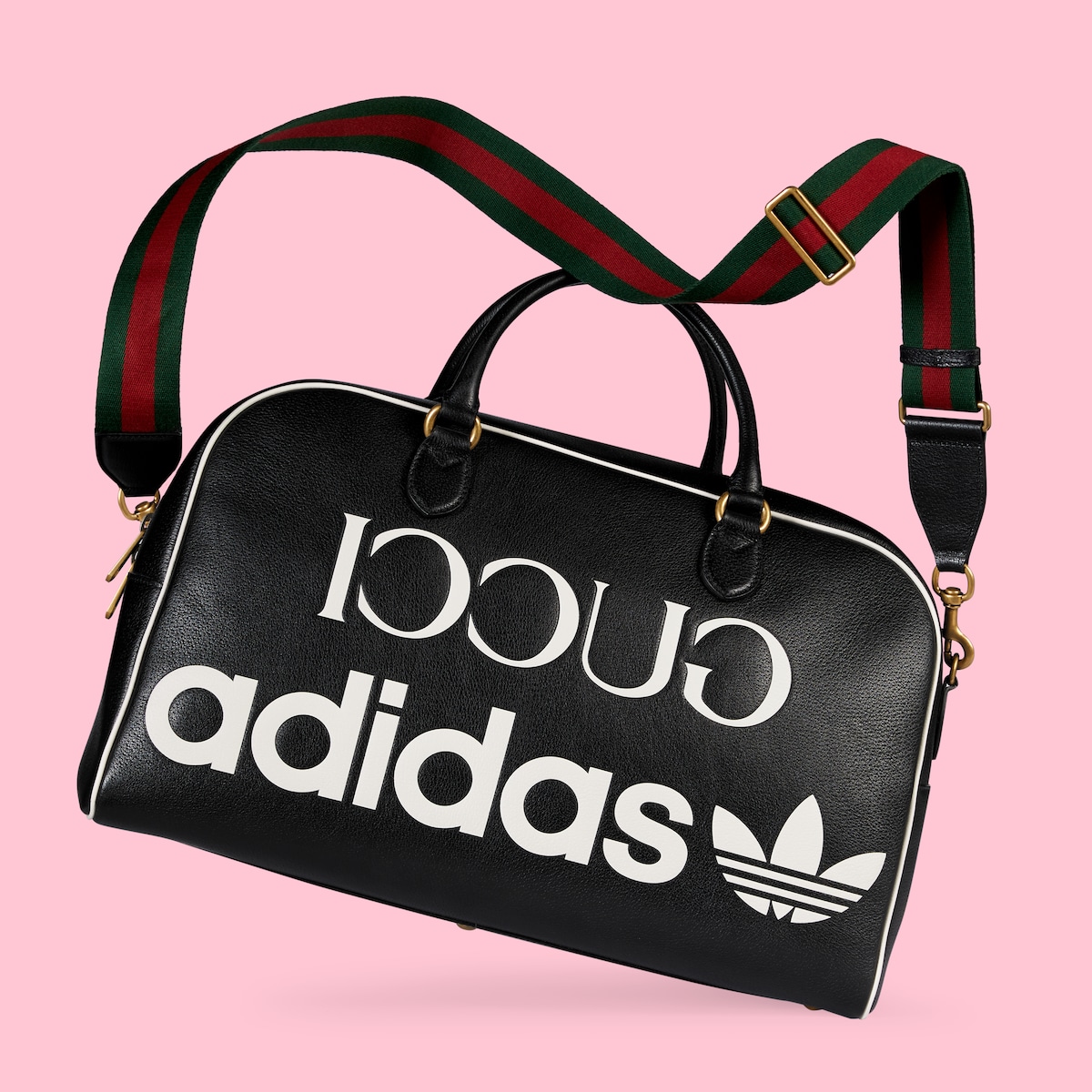 adidas x Gucci large duffle bag in black leather GUCCI® US