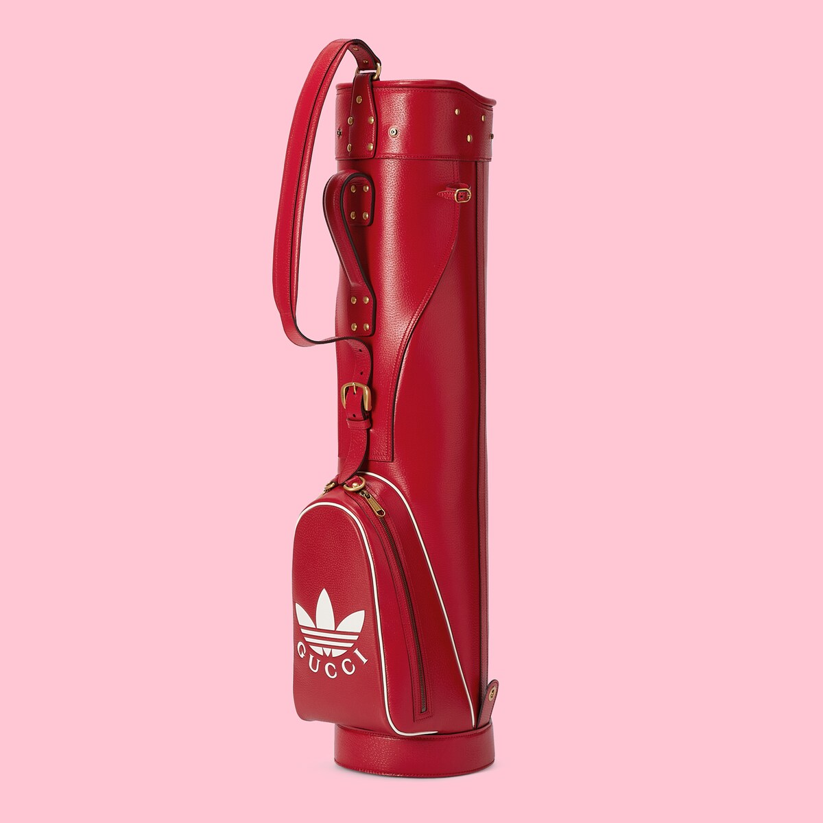 adidas x Gucci golf bag in red and offwhite leather GUCCI® US