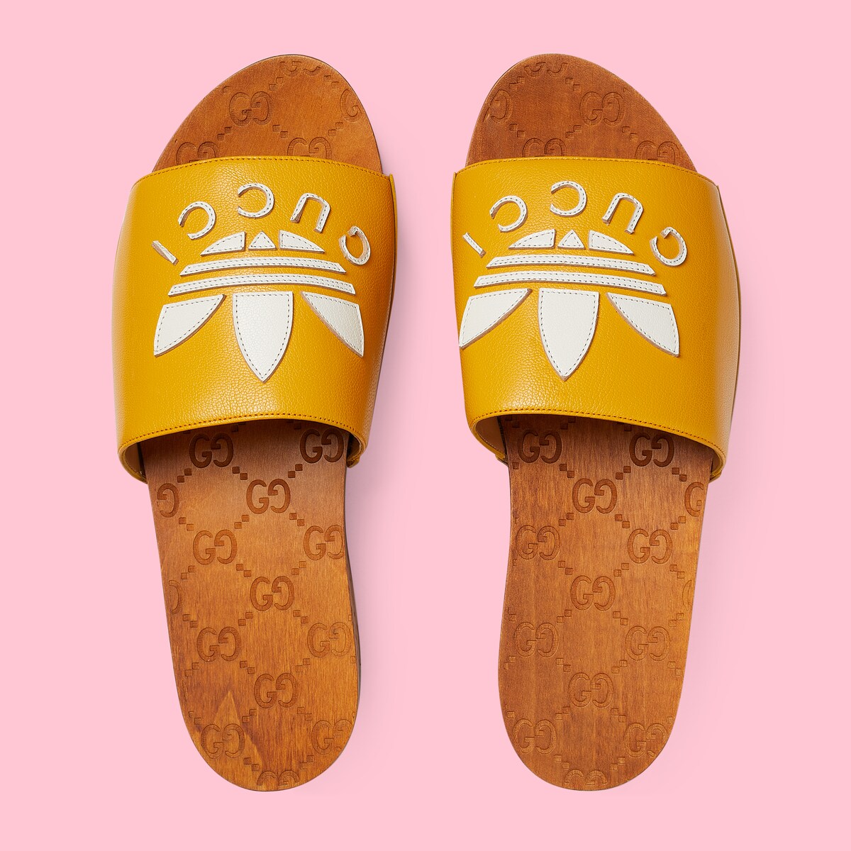 adidas x Gucci Women's GG clog in dark yellow leather GUCCI® CZ