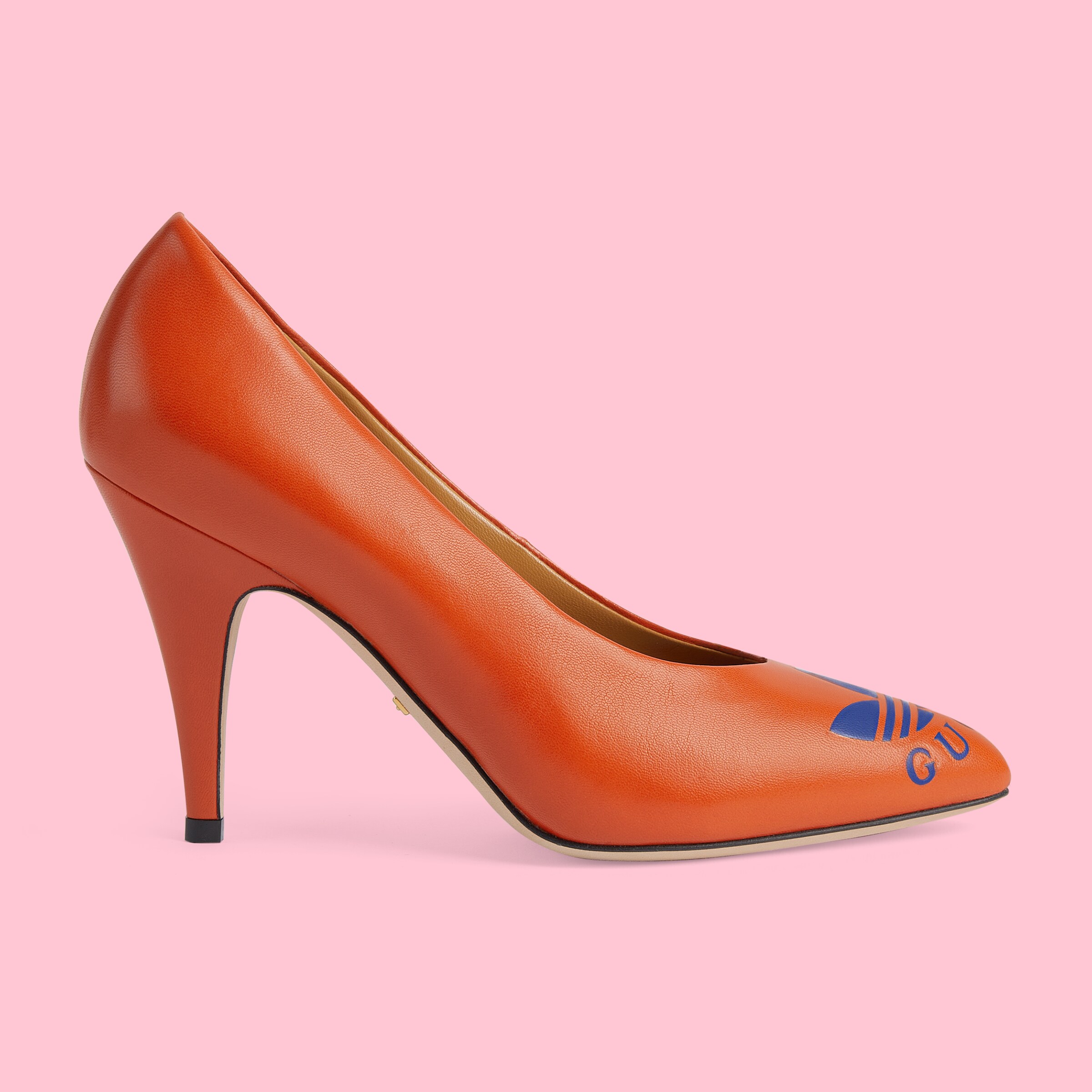 adidas x Gucci women's Trefoil pump in orange leather GUCCI® US