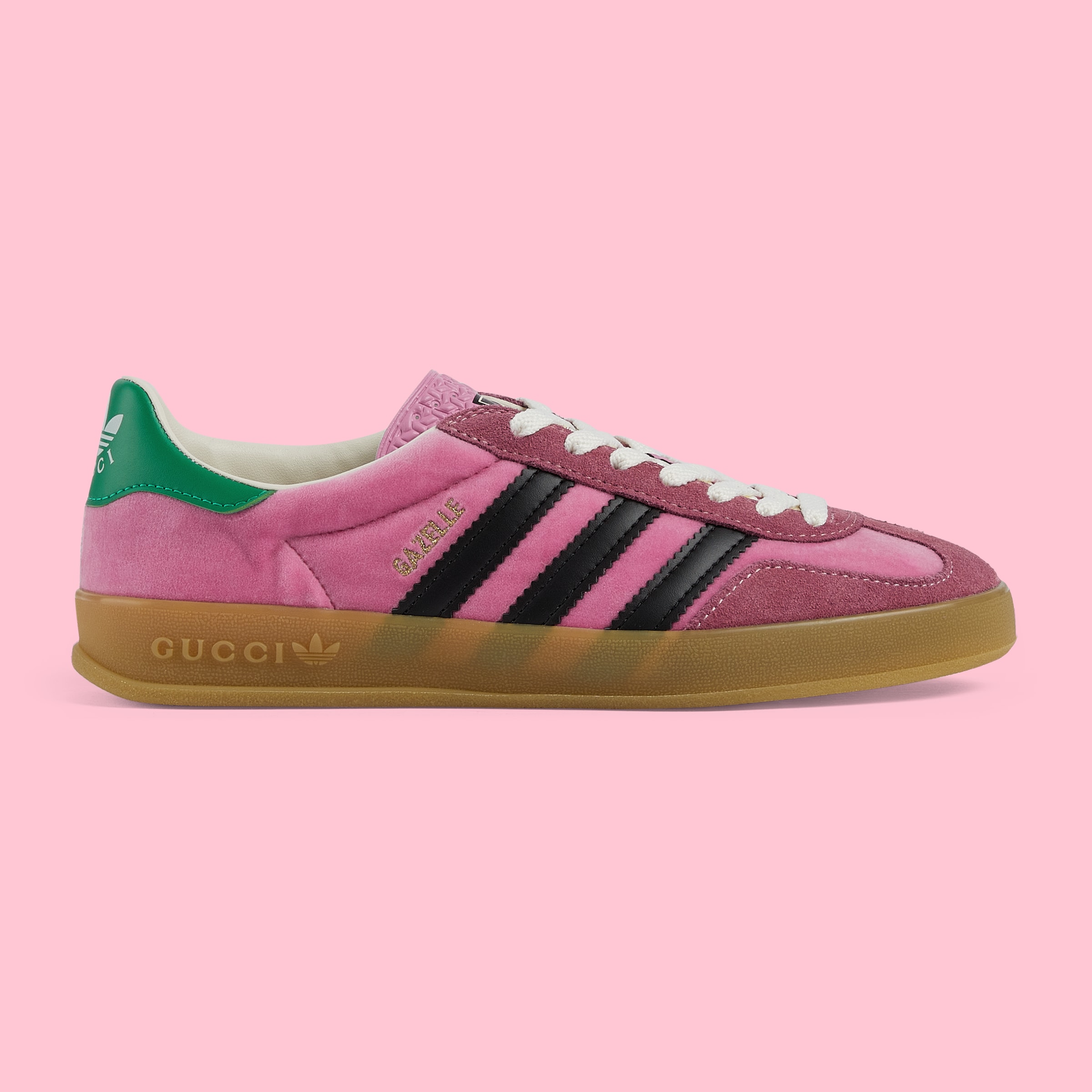 adidas x Gucci women's Gazelle sneaker in pink velvet GUCCI® US