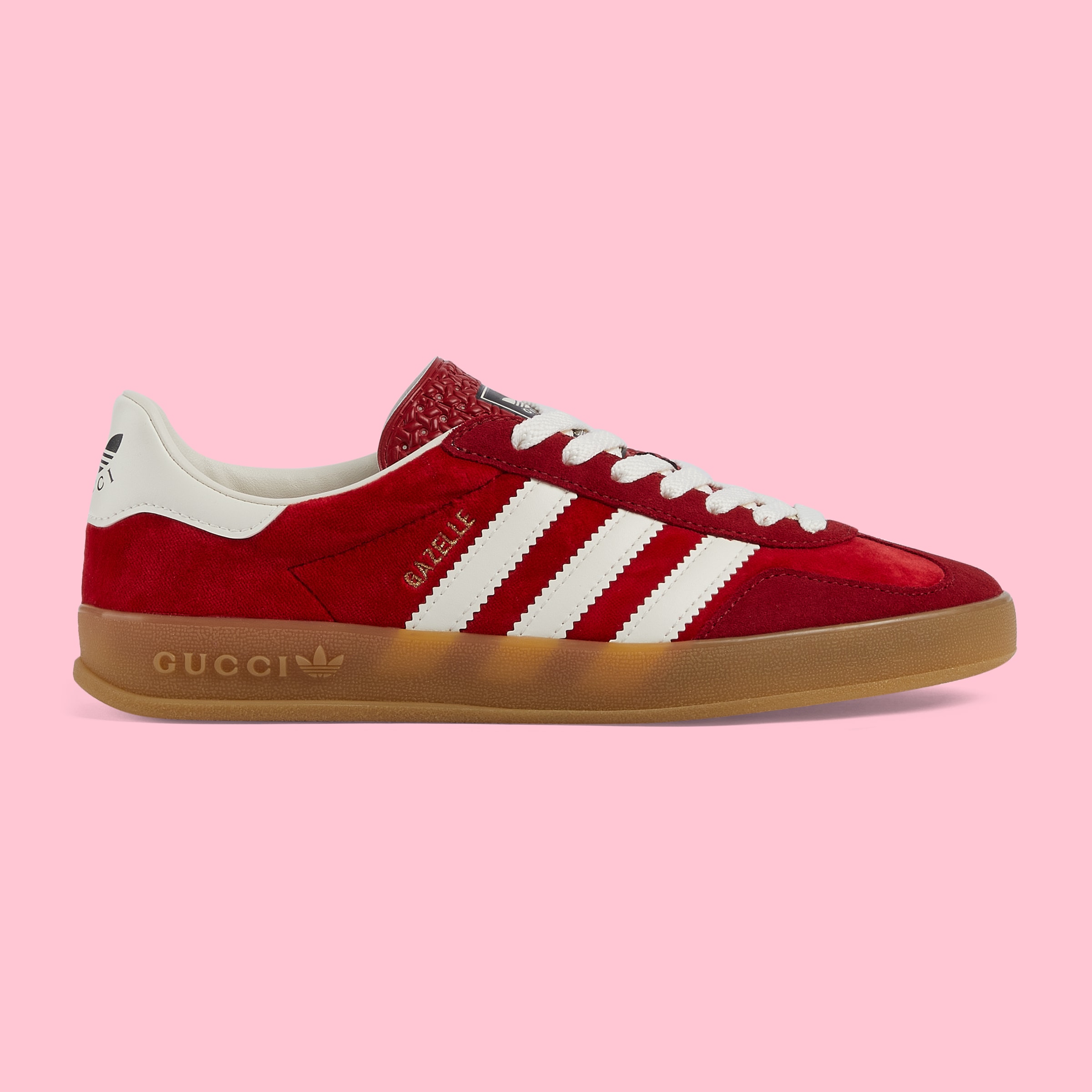 adidas x Gucci Gazelle Damensneaker in roter Samt | GUCCIÂ® DE