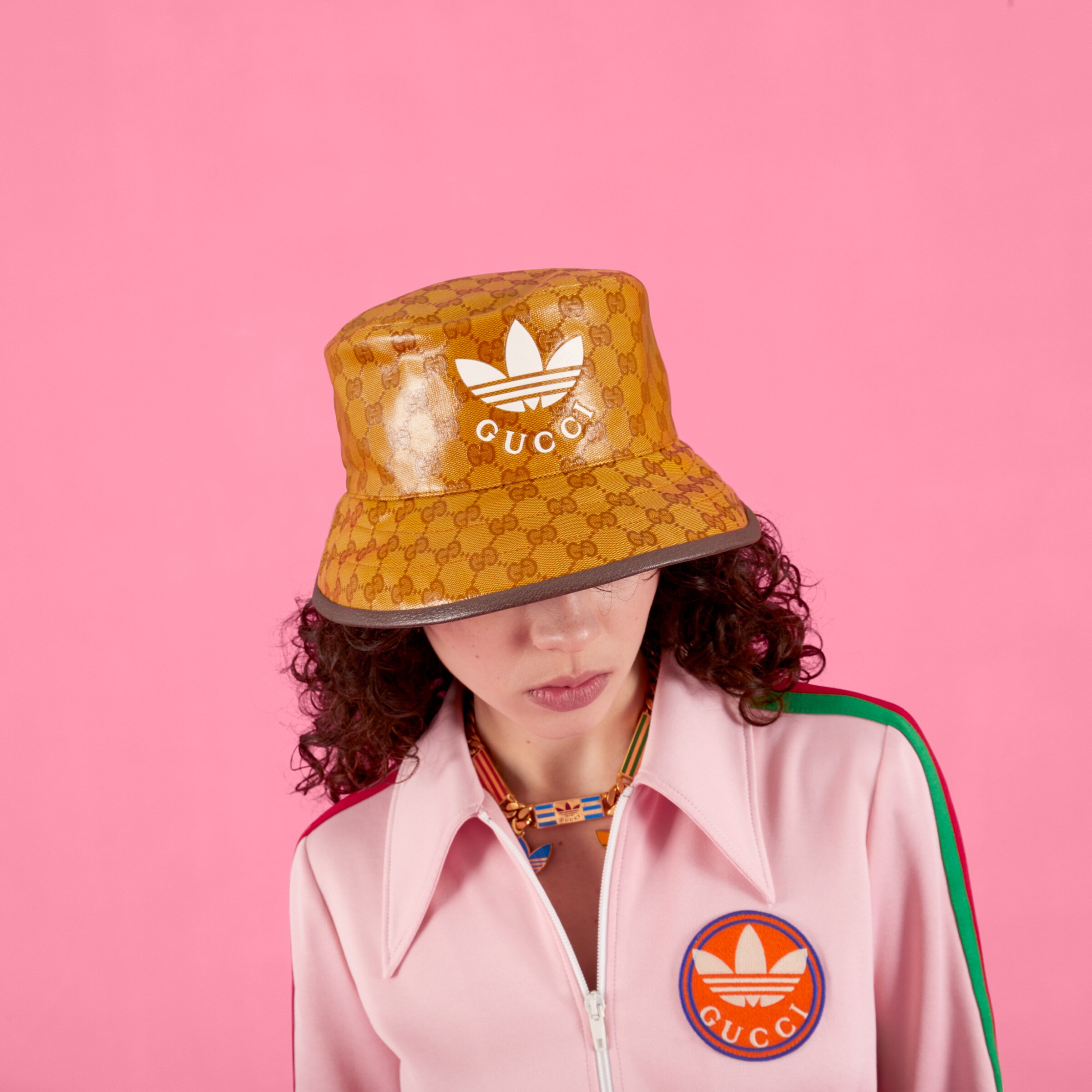 adidas x Gucci bucket hat in beige and brown GUCCI® US