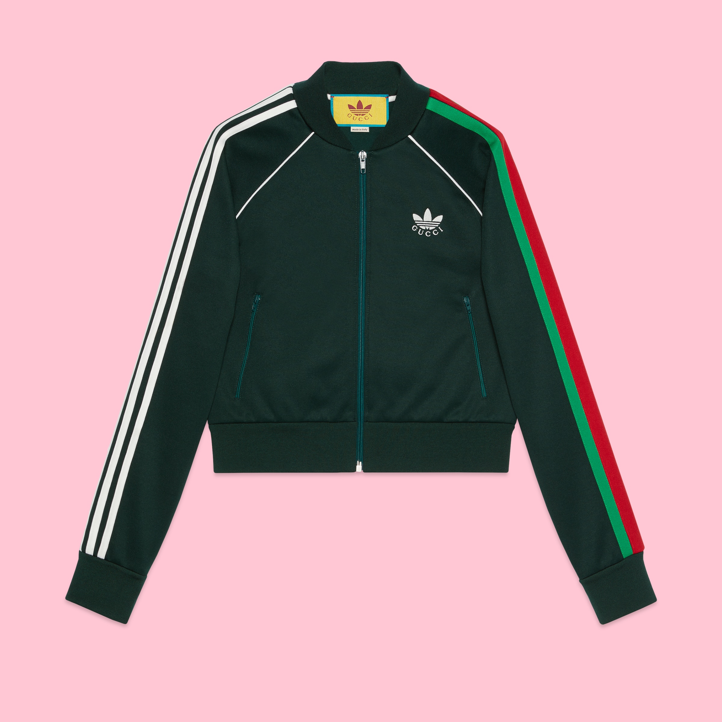 adidas x Gucci Jacke mit Reißverschluss in dunkelgrün GUCCI® CH