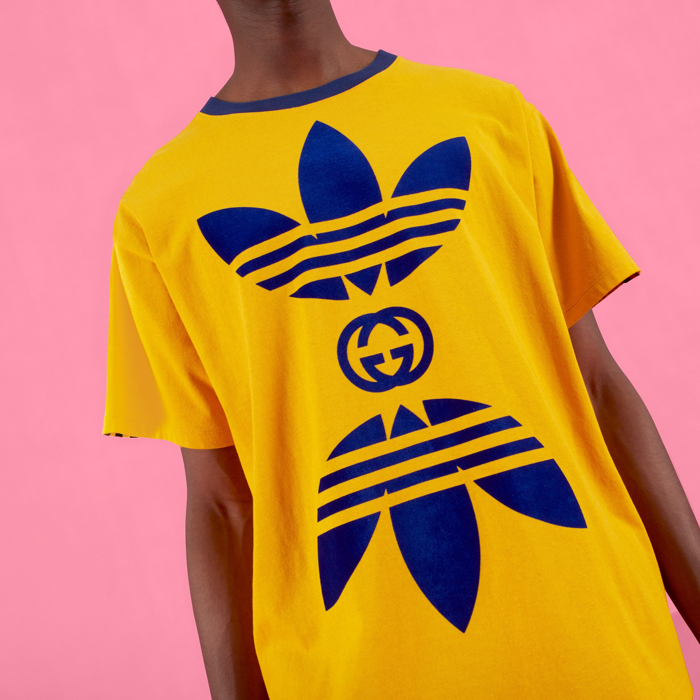 adidas x Gucci cotton jersey Tshirt in yellow GUCCI® US