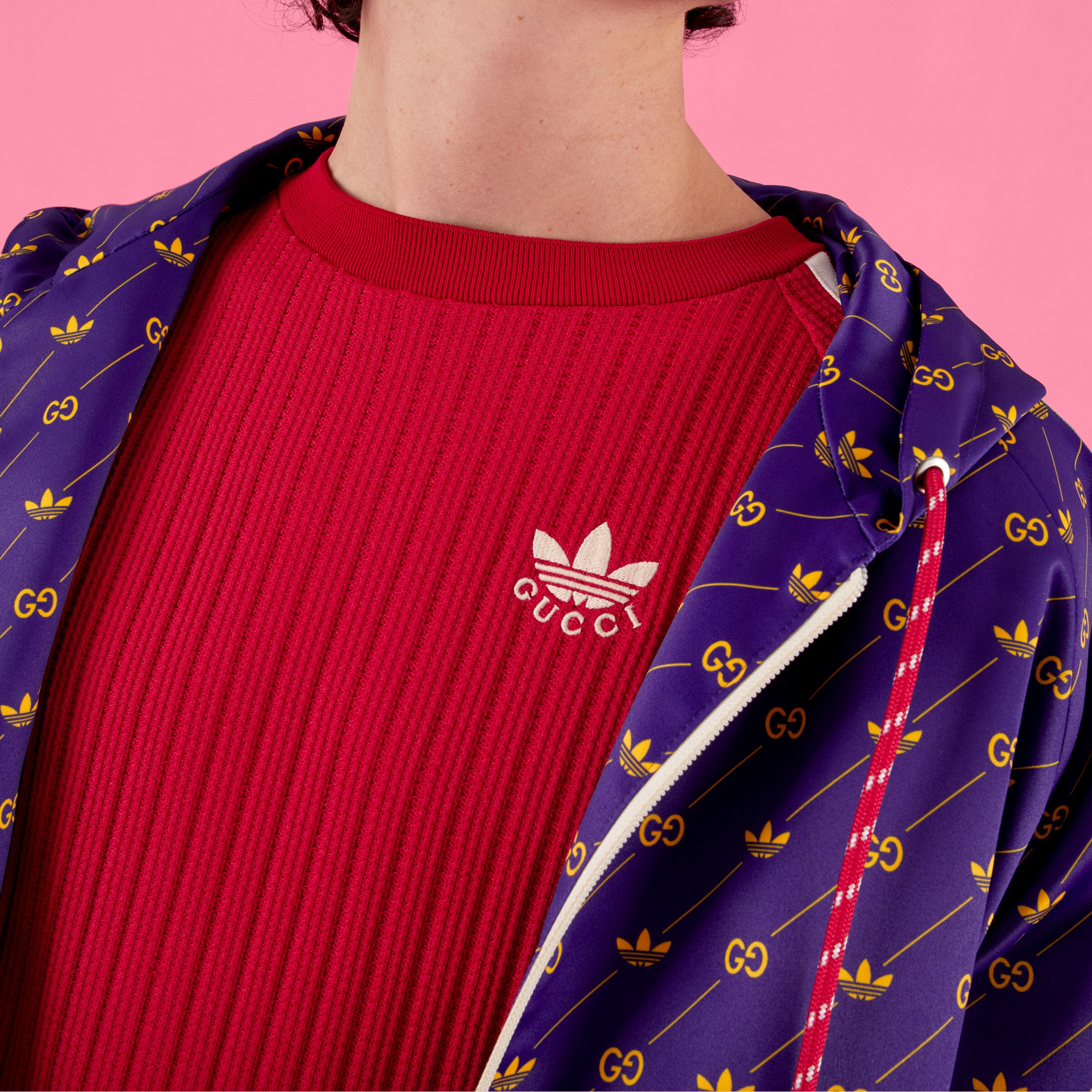 adidas x Gucci联名系列针织T恤 in红色 GUCCI® Australia