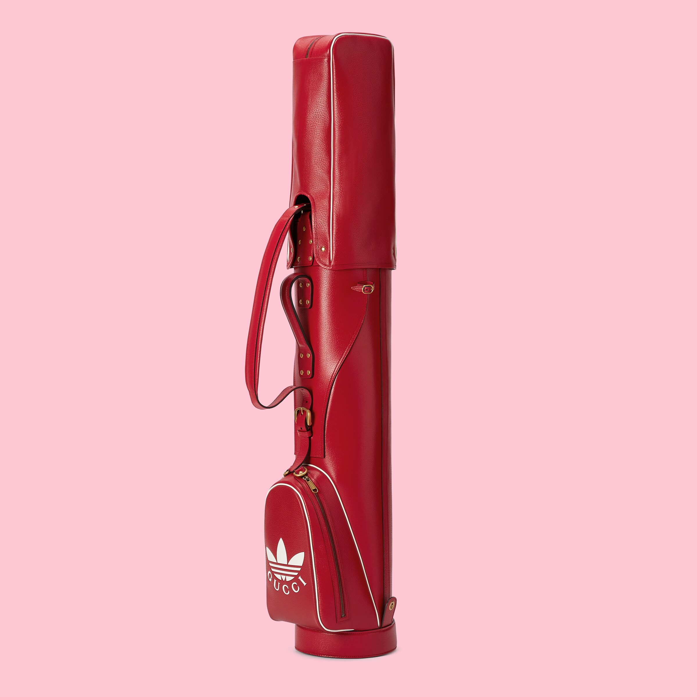 adidas x Gucci golf bag in red and offwhite leather GUCCI® US