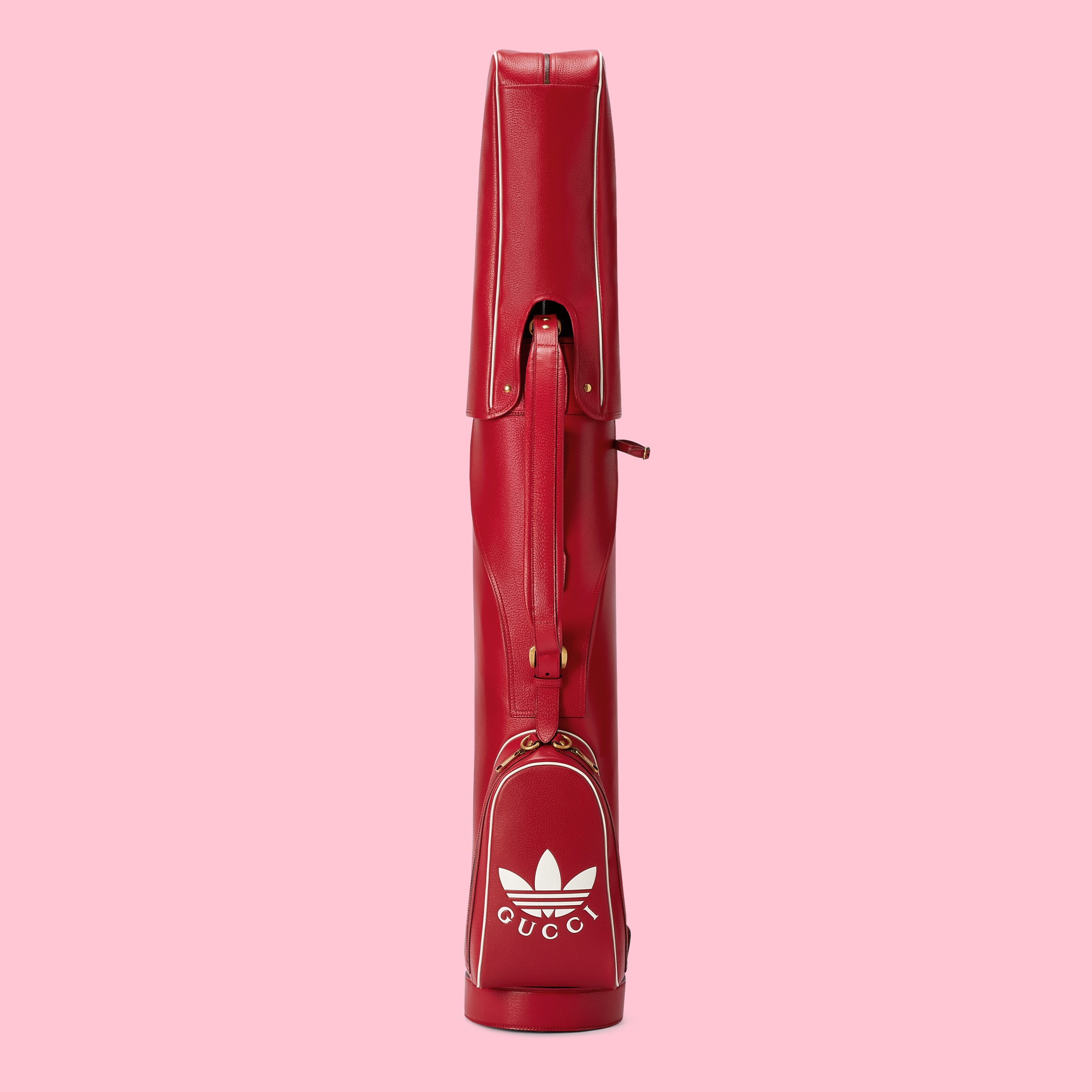 adidas x Gucci golf bag in red and offwhite leather GUCCI® US