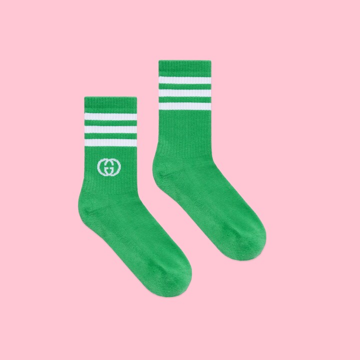 adidas x Gucci ankle socks in green and white GUCCI® SG