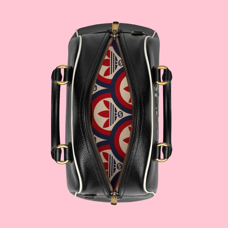 adidas x Gucci ミニ ダッフルバッグブラック レザー | GUCCI® JP