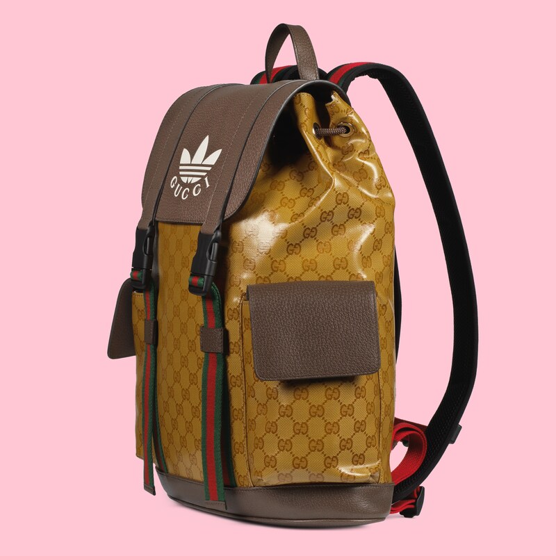 adidas x Gucci バックパックベージュ＆ブラウン クリスタル 