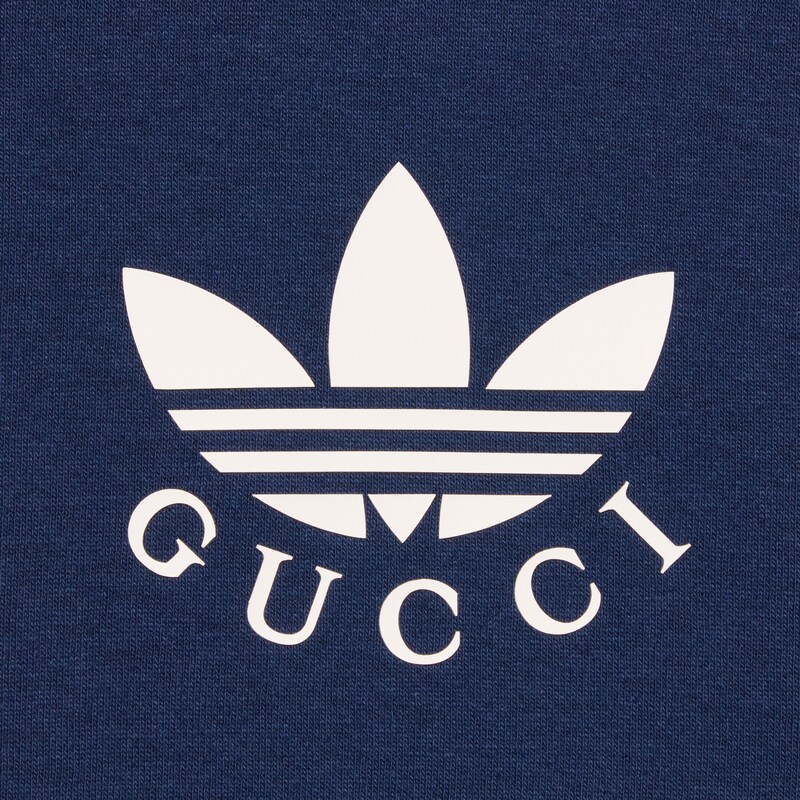 Adidas X Gucci コットンジャージー Tシャツダークブルー Gucci Jp