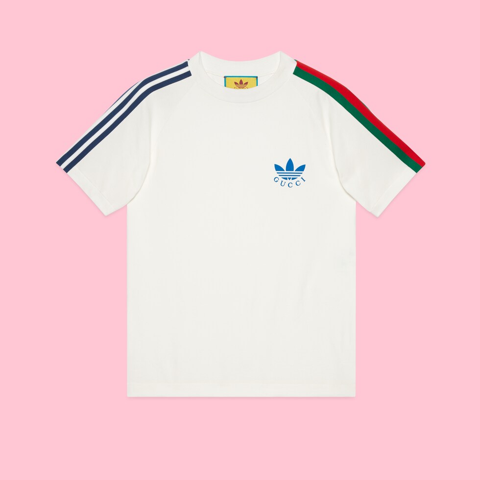adidas x Gucci Trefoil print Tshirt in offwhite GUCCI® US