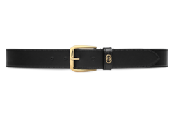 Belt with square buckle and Interlocking G in black leather GUCCI US