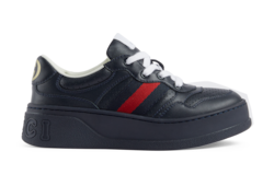 GUCCIチルドレン　スニーカー グッチ キッズ〔チルドレンズ〕ウェブ付き レザー スニーカー