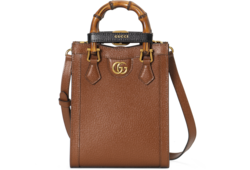 グッチ ダイアナ〕ミニ トートバッグブラック レザー | GUCCI公式