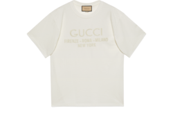 Cotton jersey T shirt in off white GUCCI US