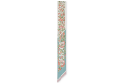 GUCCI プリントシルクリボン アクアマリン&ピンク プリント シルク リボンアクアマリン＆ピンク | GUCCI公式