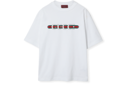 Cotton jersey T-shirt with Gucci print in white | GUCCI® US フランクミュラー純正ロングアイランドベルト 16