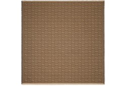 Schultertuch aus GG Baumwoll-Seidenjacquard in braun und camel  