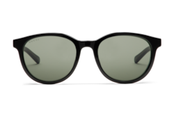 GUCCI ロゴ入りオーバルサングラス メタルフレーム グレーレンズ オーバルフレーム サングラスブラック | GUCCI公式