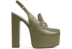 Women's Horsebit platform loafer slingback in Rosso Ancora
