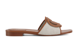 Gucci インターロッキングG レザーサンダル | ブラウン