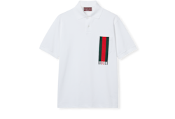 Cotton piquet polo shirt in black | GUCCI® US Cotton piquet polo shirt in black | GUCCI® US