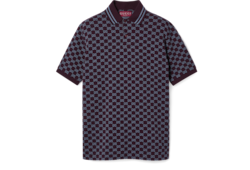 GG cotton piquet jacquard polo shirt in navy and white