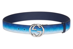 Gradient belt with Interlocking G buckle in gradient blue