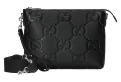 ＊GUCCI＊ジャンボ GG ミディアム クロスボディバッグ ジャンボ GG ミディアム クロスボディバッグブラック レザー