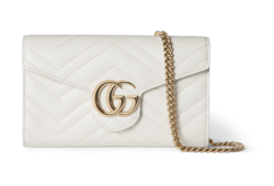 GGマーモント〕チェーンウォレットホワイト レザー | GUCCI公式