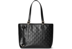 新作【GUCCI】〔GGエンブレム〕ミディアム トートバッグ GGエンブレム〕ミディアム トートバッグブラック GGレザー