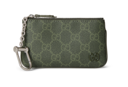 ✨未使用に近い✨　GUCCI キーケース　GGライン　バイカラー　キャンバス バイカラー キーポーチグレー＆ブラック スプリーム キャンバス