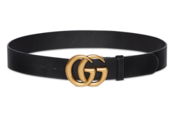 ダブルG ワイドベルトブラック レザー | GUCCI公式