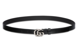 GG Marmont Leather Belt in Black with Shiny Buckle | GUCCI® NZ