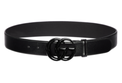 GG Marmont wide belt in black leather | GUCCI® PL