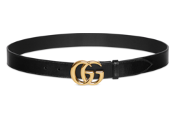 ダブルG スリムベルト ブラック レザー | GUCCI公式