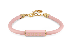 ラッカーフィニッシュ GUCCI ブレスレットライトピンク レザー