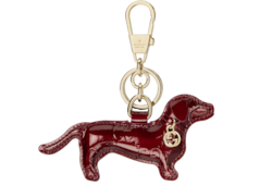 GUCCI グッチ 犬型 キーホルダー　【ドッグ シェイプ バッグ チャーム】 Dog-shaped bag charm in beige and dark brown canvas | GUCCI® US