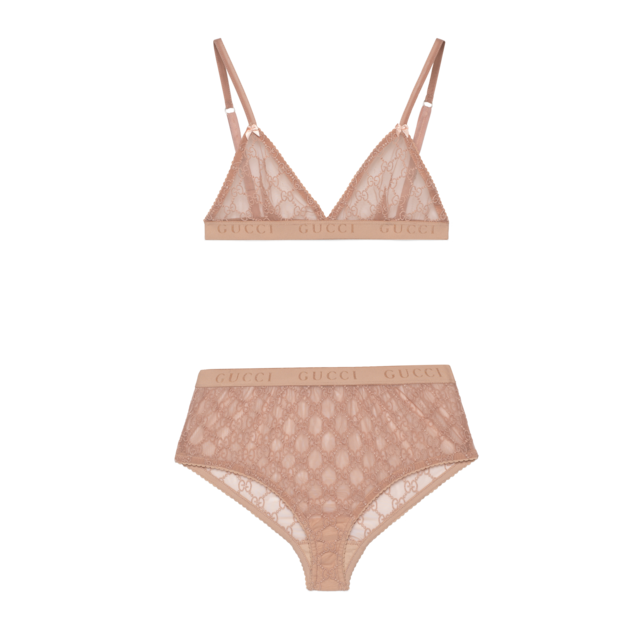 SA ®غوتشي |‎Pale Pink GG Tulle Lingerie Set