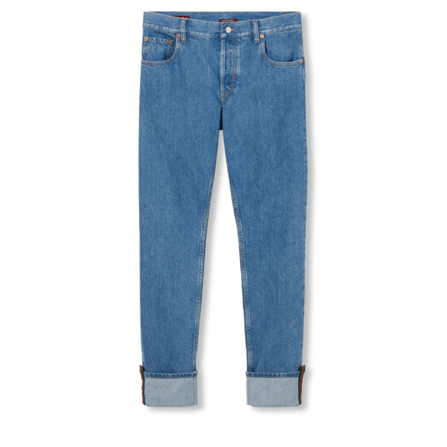 SA ®غوتشي |‎Tapered denim trouser in dark blue