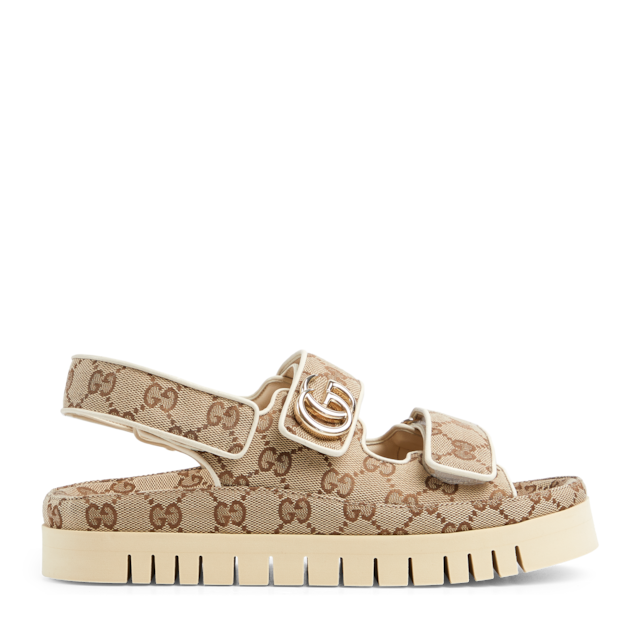 Men's slide sandal in brown GG suede | GUCCI® AE