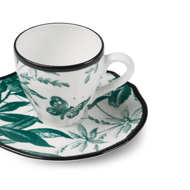 Herbarium coffee cup and saucer, double set